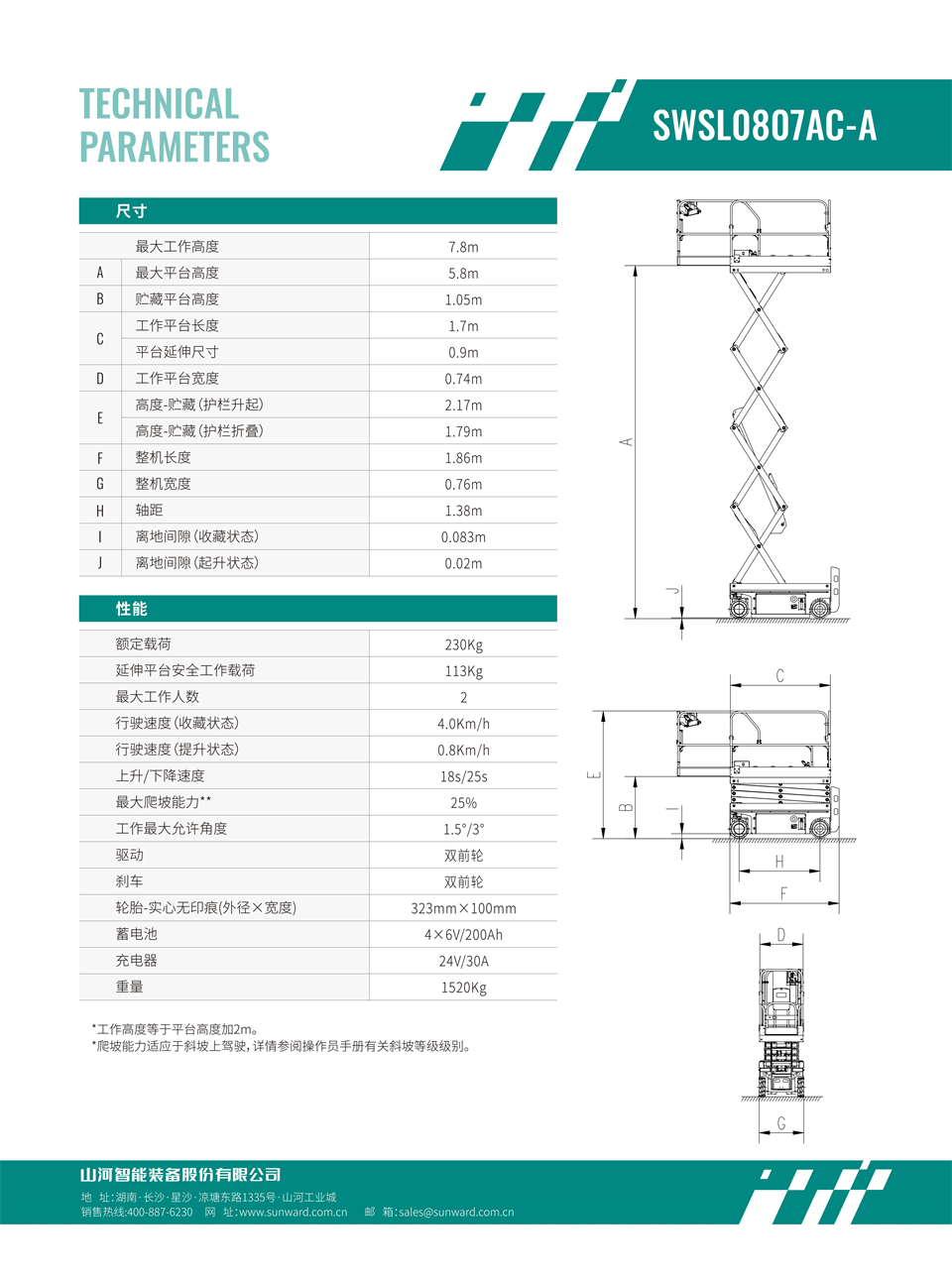 SWSL0807AC-A 全電動剪叉式高空作業平臺